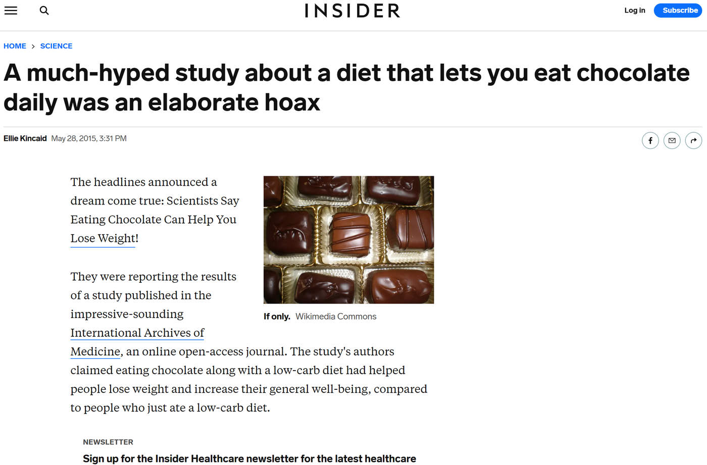 Insider-dark chocolate hoax